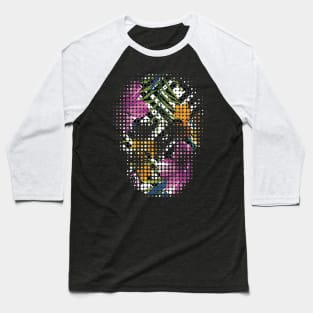 Tropical Skull Dots Baseball T-Shirt